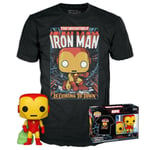 Funko POP! & Tee: Marvel - Holiday Iron Man - Glow In the Dark - Lar (US IMPORT)