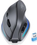 2024 Update Souris Ergonomique sans Fil,2.4GHz Souris Verticale Rechargeable,Wireless Mouse Droitier Silencieuse,4800 DPI Réglable Interface Type C pour PC Laptop Ordinateur Mac Windows