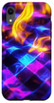 Coque pour iPhone XR Art abstrait psychédélique bleu électrique futuriste