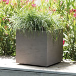 DEROMA Pot de fleurs à réserve d'eau Cubo Gravity - 39 x H 39 cm - 40 L - Taupe