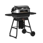 Barbecook barbecue charbon de bois Magnus Premium avec four à pizza, grill barbecue, avec table, 85x64x110cm, Noir