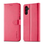 LC.IMEEKE Samsung Galaxy A35 Fodral med Kortfack Stativfunktion Magenta