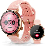 OBA OUKITEL BT60 Montre de Fitness pour Femme, écran 1,32", Moniteur Cardio, étanche 5 ATM, Suivi d'activité, Rose, Rose, M-L