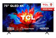 TCL 75P8K-UK 75" 4K 144Hz Gaming QLED Onkyo 2.1 Dolby Atmos Google TV with Dolby Vision & HDR 10+