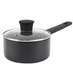 Russell Hobbs RH02839EU7 16cm Non-Stick Saucepan – Induction Pan, Tempered Glass Lid & Steam Vent, High Performance, Easy-Clean, Little/No Oil, Soft-Touch Handle, 5 Year Guarantee, Shield Collection