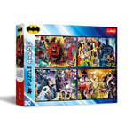 Trefl 4 en 1 : Batman en Action-4 x 250 Pièces-Ensemble de Quatre Puzzle pour Les Adolescents, 13310, Multicolor