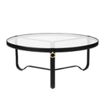 Gubi - Adnet Coffee Table Ø 100 cm Black Leather - Soffbord - Jacques Adnet