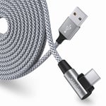 Câble USB C Coudé 5M, Câble USB vers USB C Charge Rapide pour iPhone 16 15 Pro Max, Samsung Galaxy S24 S23 Ultra A15 A25 A55 A05S A35