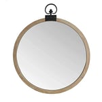 BigBuy Home Miroir Mural Rond en Verre métal MDF (3 x 82 x 70 cm)