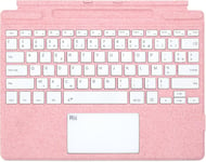 Surface Pro Clavier Français pour Microsoft Surface Pro 8/Pro 9/Pro X,Clavier sans Fil Bluetooth,Type Cover avec Pavé Tactile et Batterie Rechargeable,7 Couleurs Rétroéclairées,Rose