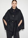 Monsoon Cecily Military Cape, Black, Size Xxl, Women