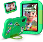 Kids Tablet-Android 14,10GB RAM+64GB ROM,10 Pouces pour Enfants avec étui,Contrôle Parental,Tablette à écran Tactile HD,éducation pour Tablette d'apprentissage avec,WiFi 6(Vert)