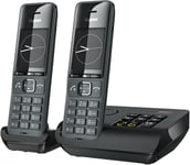 Comfort 520A Duo - 2 Téléphone DECT sans Fil avec répondeur - Design élégant - qualité Audio supérieure - Blocage d'appels - Jusqu`à 200 Contacts, Gris foncé [Version française]