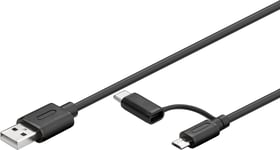 Goobay USB 3.1 C/Micro-B 2.0/USB A 2.0 0100 SCHWARZ Â 1.0m