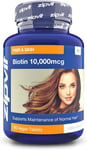 Biotin Hair Growth Supplement 10000mcg, 180 Vegan Tablets (6 Months Supply)