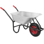 Brouette de jardin 100L max 250kg chariot transport feuilles bois construction chantier zingué roue pneumatique