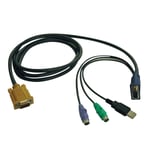 TRIPP LITE 10ft USB / PS2 Cable Kit for KVM Switch B020-U08 / U16 10' - tastatur / video / mus / USB-kabel - 3 m