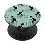 Cat Riding Bicycle with neck warmer for cat & bike lovers PopSockets PopGrip Interchangeable