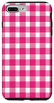 iPhone 7 Plus/8 Plus Pink Checkered Plaid Flannel Gingham Pattern Checker Rustic Case