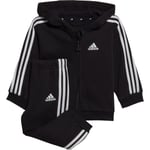 adidas 3-Stripes Full Zip Hood Joggedress Barn - Svart - str. 80