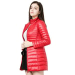 WEIYYY Doudoune Femme Nouveau Hiver Chaud Vestes Femme Longue    Doudoune Légère 5XL 6XL 7XL Ultraléger Manteaux À Capuche, Col Montant Rouge, XXXL