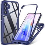 ottpluscase for Samsung Galaxy A15 Case,[Samsung A15 5G/4G Case Built-in Screen Protector] 360 Full Body Shockproof Military Grade Drop Protection Double-Sided Bumper Slim Phone Case Cover- Blue