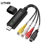 UTHAI-Adaptateur de carte d'acquisition audio et vidéo USB 2.0,convertisseur VHS vers DVD pour Windows 7/8/XP/Vista - Type Black