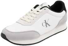 CK JEANS Homme Retro Runner Iconic SNK YM0YM01119 Baskets, White (Bright White/Black/Creamy White), 42 EU