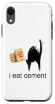 Coque pour iPhone XR I Eat Cement Maudit Chat Drôle Curly Specific Meme