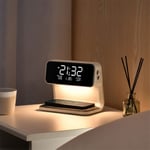 RéVeil avec Chargement Sans et LumièRes Station de Charge NuméRique à Intensité Variable pour Chambre Coucher, Bureau Chevet