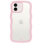 holdit iPhone 12/12 Pro Skal Wavy Pink Transparent