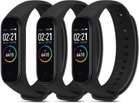 3 Pack Bracelet Pour Xiaomi Mi Band 4/ Xiaomi Mi Band 3 Pour Femme Et Homme,Bracelet Soft Silicone Souple Respirant Coloré Pour Xiaomi Mi Band 4/ Mi Band 3 (Noir/Noir/Noir)(Q61)