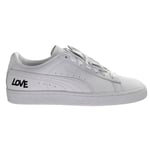 Puma Basket Badge HNDWRTTN White Womens Trainers Leather - Size UK 3