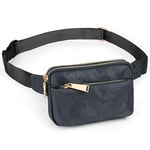 UTO Sac Banane Femme Homme Fanny Pack Ceinture Imperméable Nylon Mode Léger Sac de Taille avec 3 Poches zippées Camo Gris