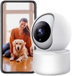 Camera Dôme Panoramique Et Inclinable,Surveillance De Bebe 3Mp Avec Application Telephonique,Vision Nocturne,L'Alerte App Convient A L'Utilisation En Interieur