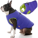 Gooby Gilet rembourré pour Chien - Couleur Unie - Taille S - Chaud - Fermeture éclair - Veste Polaire avec Double Anneau en D - Laisse imperméable pour Chiens de Petite et Moyenne Taille