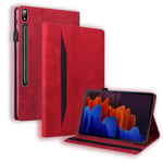Samsung Galaxy Tab S8 Plus 5G / S7 - Läderfodral med m/wake up/sleep funktion Röd