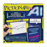 Mattel Games Pictionary Vs. AI - La version de Pictionary avec l'intelligence artificielle, les joueurs dessinent et l'IA devine, soirées de jeux pour tous les âges, version italienne, 8+ ans, HYH79