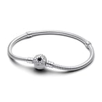 PANDORA Moments 593584C01-16 Bracelet à maille serpent avec fermoir étoile polaire en argent sterling et oxyde de zirconium Compatible Moments Charms, taille : 16 cm, 16 cm, Argent sterling, Oxyde de