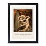 Dante And Virgil By William Adolphe Bouguereau Exhibition Museum Painting Framed Wall Art Print, Ready to Hang Picture for Living Room Bedroom Home Office Décor, Black A4 (34 x 25 cm)