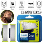 2X Genuine Philips OneBlades replacement Shaving Heads - QP220 One Blade New UK