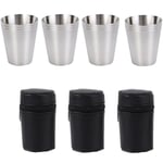 12 st Hip Flask Cups i rostfritt stål Shotglas 30 ml dricka