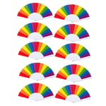 10 Pack  Folding Fans , Hand Held Pride Fan Gay Pride LGBT Fans for Parties1963