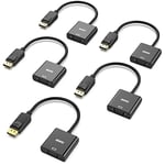 BENFEI Adaptateur DisplayPort vers VGA,DP vers VGA plaqué Or (mâle vers Femelle) Compatible pour Lenovo, Dell, HP, ASUS,Lot de 5