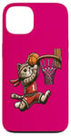 Coque pour iPhone 13 Belle idée cadeau design drôle chat qui fait du basketball