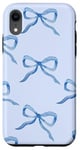 Coque pour iPhone XR Coquette Blue Ribbons Bowws Aquarelle Girl