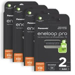 8x Panasonic Eneloop PRO AAA 930mAh Rechargeable Batteries Ni-MH BK-4HCDE/2BE