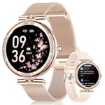 FEELNEVER Montre Connectée Femme avec Appel Bluetooth, 1.19" AMOLED Diamond Montre Intelligente smartwatch avec 100+ Modes Sportifs, Moniteur de Fréquence Cardiaque SpO2 Sommeil Calories, Étanche IP68