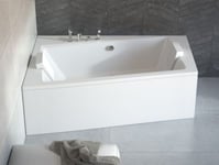 Baignoire angle gauche ZIANIGI avec tablier - 160cm