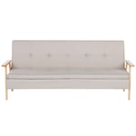 Canapé-lit Clic Clac 3 Places en Tissu Polyester Beige Assure un Espace Couchag